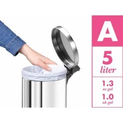 Hailo Poubelle à Pédale Pure Taille S 3 L Argenté 0504-020 -Pegane Shop hailo poubelle a pedale pure taille s 3 l argente 0504 020 11523138 30187188 1140x1140