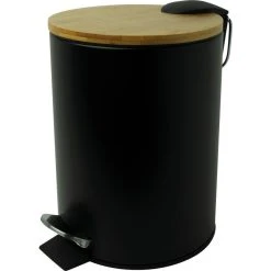 Helit Poubelle à Pédale 'the Bamboo', 3 Litres, Noir ()