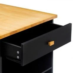 Pp No Name Ilot De Cuisine Rangement 108cm Naturel & Noir -Pegane Shop ilot de cuisine rangement 108cm naturel et noir 10637766 27679394 1140x1140