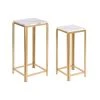 Jeu De 2 Tables DKD Home Decor 33 X 33 X 70 Cm Doré Métal Blanc Marb...