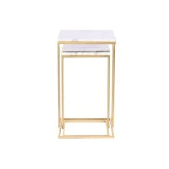 Jeu De 2 Tables DKD Home Decor 37 X 39 X 66 Cm Doré Métal Blanc Marb... -Pegane Shop jeu de 2 tables dkd home decor 37 x 39 x 66 cm dore metal blanc marbre 14141670 39434212 1140x1140