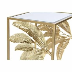 Jeu De 2 Tables DKD Home Decor Miroir Doré Métal Tropical Feuille D'... -Pegane Shop jeu de 2 tables dkd home decor miroir dore metal tropical feuille dune plante 405 x 405 x 61 cm 14109196 39306240 1140x1140