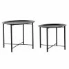 Jeu De 2 Tables DKD Home Decor Noir Métal (62 X 62 X 49 Cm) (2 Pcs)