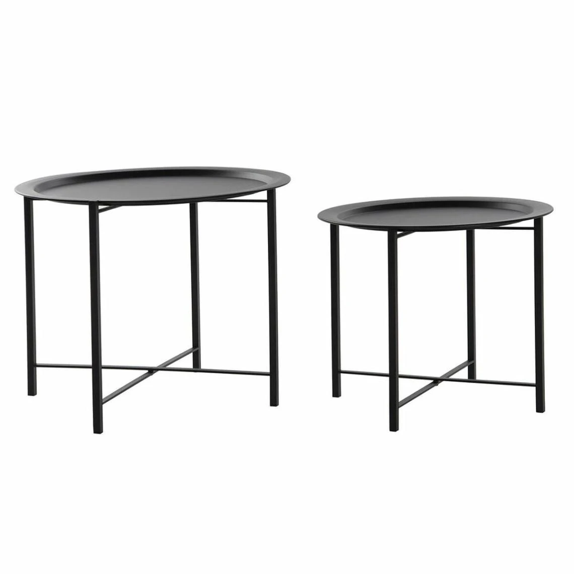 Jeu De 2 Tables DKD Home Decor Noir Métal (62 X 62 X 49 Cm) (2 Pcs) 1 Jeu De 2 Tables DKD Home Decor Noir Métal (62 X 62 X 49 Cm) (2 Pcs)