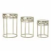 Jeu De 3 Tables DKD Home Decor Miroir Doré Métal (46 X 46 X 70 Cm) (...