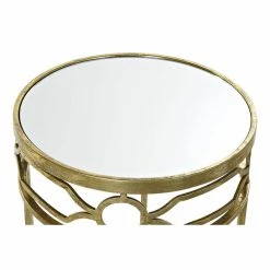Pegane Shop -Pegane Shop jeu de 3 tables dkd home decor miroir dore metal 46 x 46 x 70 cm 3 pcs 14108696 39304578 1140x1140
