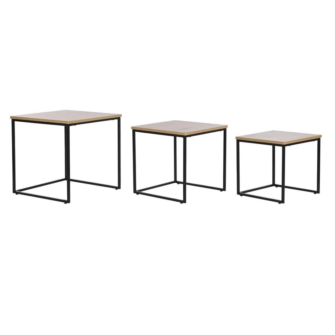 Jeu De 3 Tables DKD Home Decor Noir Métal 45 X 45 X 45 Cm Bois MDF 1 Jeu De 3 Tables DKD Home Decor Noir Métal 45 X 45 X 45 Cm Bois MDF