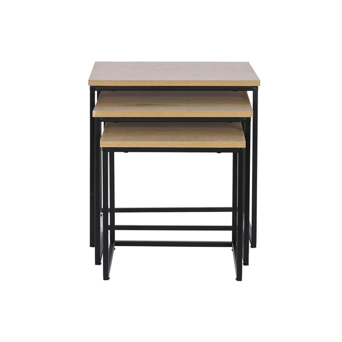 Jeu De 3 Tables DKD Home Decor Noir Métal 45 X 45 X 45 Cm Bois MDF 3 Jeu De 3 Tables DKD Home Decor Noir Métal 45 X 45 X 45 Cm Bois MDF – Image 3
