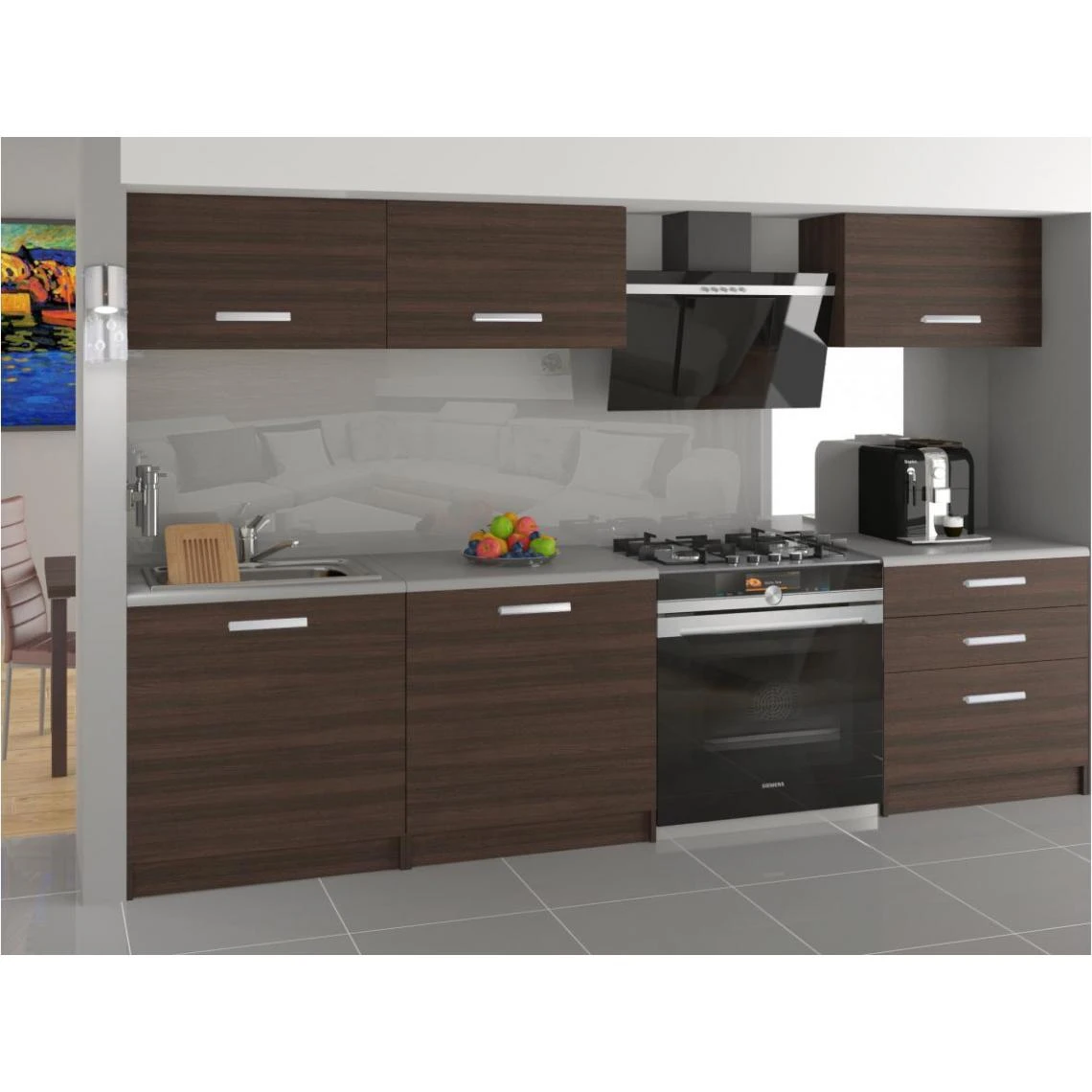 Hucoco JORI - Cuisine Complète Modulaire Linéaire L180 Cm 6 Pcs - Plan De T... 1 Hucoco JORI - Cuisine Complète Modulaire Linéaire L180 Cm 6 Pcs - Plan De T...