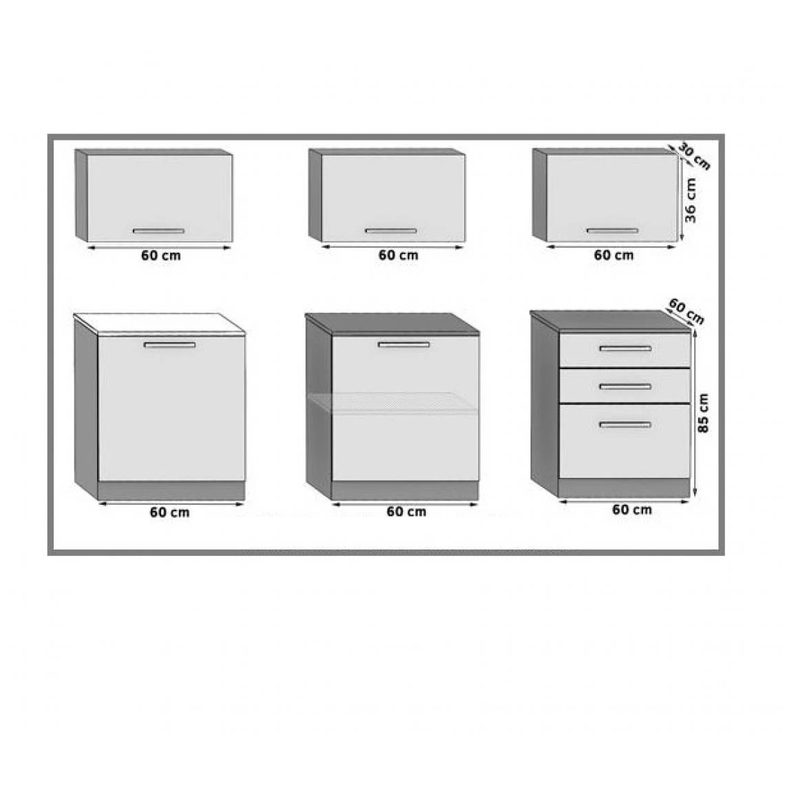 Hucoco JORI - Cuisine Complète Modulaire Linéaire L180 Cm 6 Pcs - Plan De T... 2 Hucoco JORI - Cuisine Complète Modulaire Linéaire L180 Cm 6 Pcs - Plan De T... - Image 2