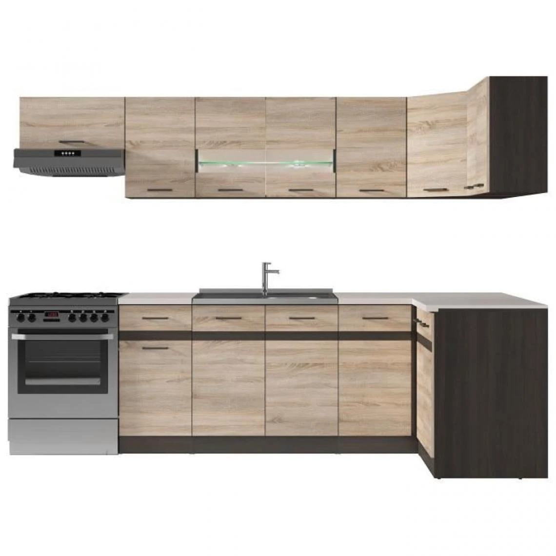 CSTORE JUNONA Cuisine D'angle Complete Avec éclairage LED Et Plan De Travail... 2 CSTORE JUNONA Cuisine D'angle Complete Avec éclairage LED Et Plan De Travail... - Image 2