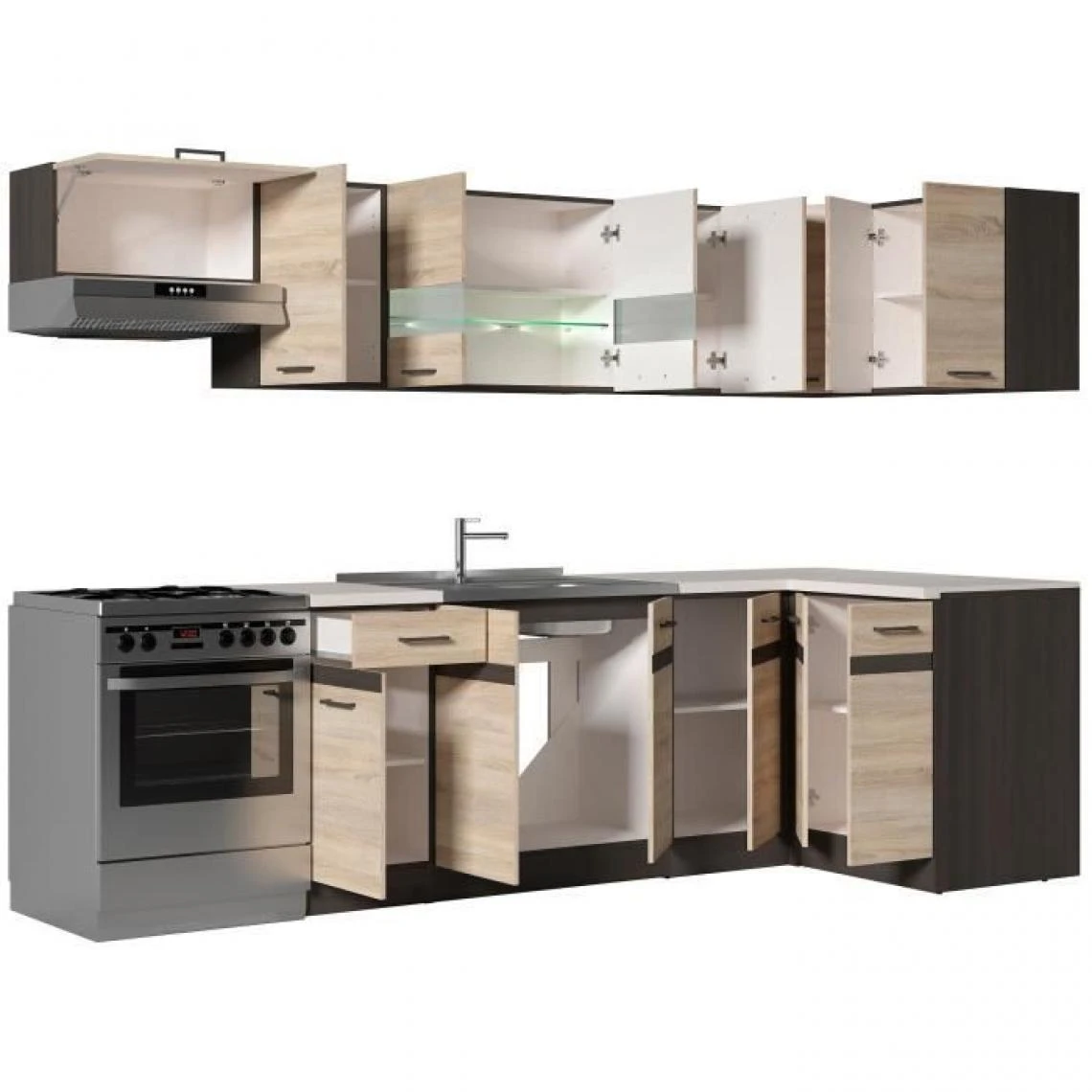 CSTORE JUNONA Cuisine D'angle Complete Avec éclairage LED Et Plan De Travail... 3 CSTORE JUNONA Cuisine D'angle Complete Avec éclairage LED Et Plan De Travail... - Image 3