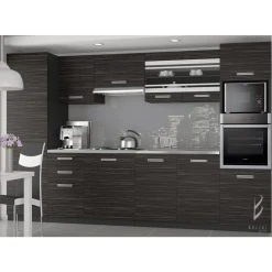 Hucoco KNOX - Cuisine Complète Modulaire + Linéaire L 300cm 8 Pcs - Plan De...