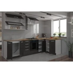CSTORE LASSEN Cuisine Complete D'angle 240x165 Cm Avec Plan De Travail - Gris... -Pegane Shop lassen cuisine complete dangle 240x165 cm avec plan de travail gris matera 11484554 30028848 1140x1140