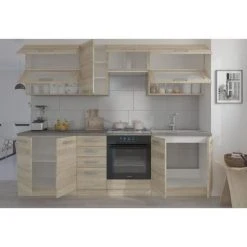 SANS MARQUE LASSEN Cuisine Complete L 260 Cm - Décor Chene Clair Sonoma 7 SANS MARQUE LASSEN Cuisine Complete L 260 Cm - Décor Chene Clair Sonoma -Pegane Shop lassen cuisine complete l 260 cm decor chene clair sonoma 13072276 35508850 1140x1140