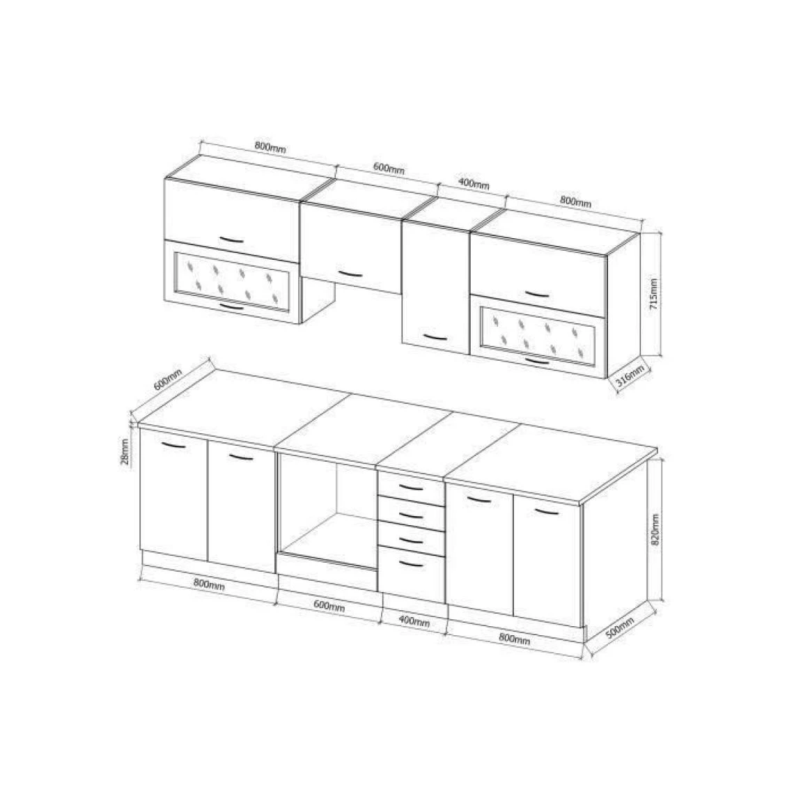 SANS MARQUE LASSEN Cuisine Complete L 260 Cm - Décor Chene Clair Sonoma 4 SANS MARQUE LASSEN Cuisine Complete L 260 Cm - Décor Chene Clair Sonoma - Image 4