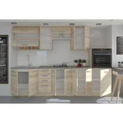 Tbs LASSEN Cuisine Complete L 300 Cm Avec Demi-colonne Four Et Hotte - Dé... -Pegane Shop lassen cuisine complete l 300 cm avec demi colonne four et hotte decor chene sonoma 14069714 39072286 1140x1140
