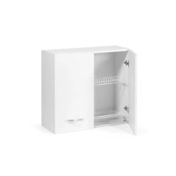 Webmarketpoint Élément Mural Pour égouttoir Frêne Blanc Cm 80x32xH 72 Avec 2 Port...