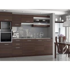 Hucoco LEXHAM - Cuisine Complète Modulaire Linéaire L 240 Cm 7 Pcs - Plan D...