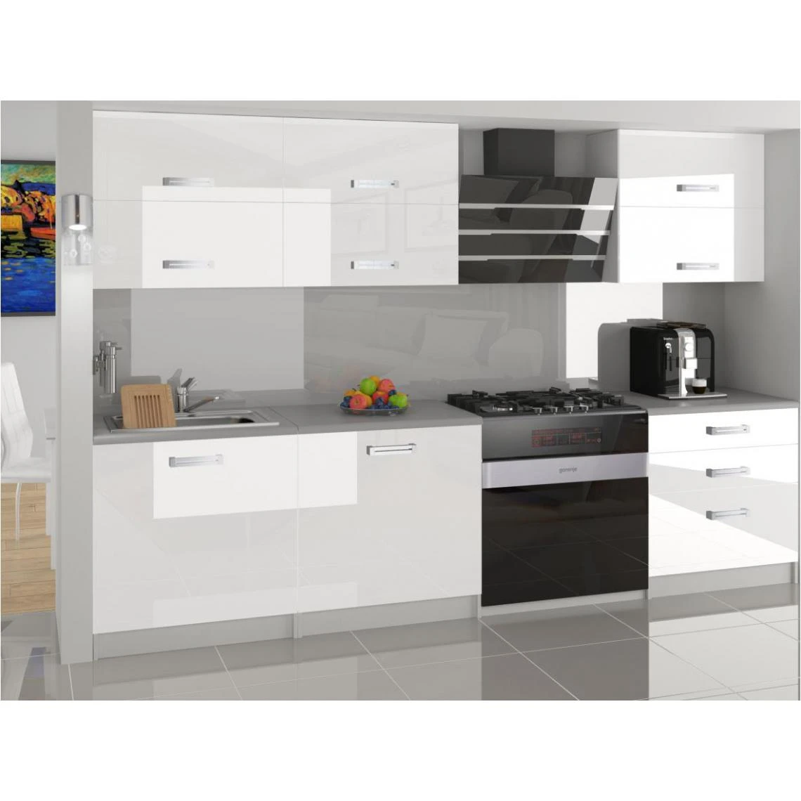 Hucoco LOFT - Cuisine Complète Modulaire Linéaire L 180 Cm 6 Pcs - Plan De ... 1 Hucoco LOFT - Cuisine Complète Modulaire Linéaire L 180 Cm 6 Pcs - Plan De ...