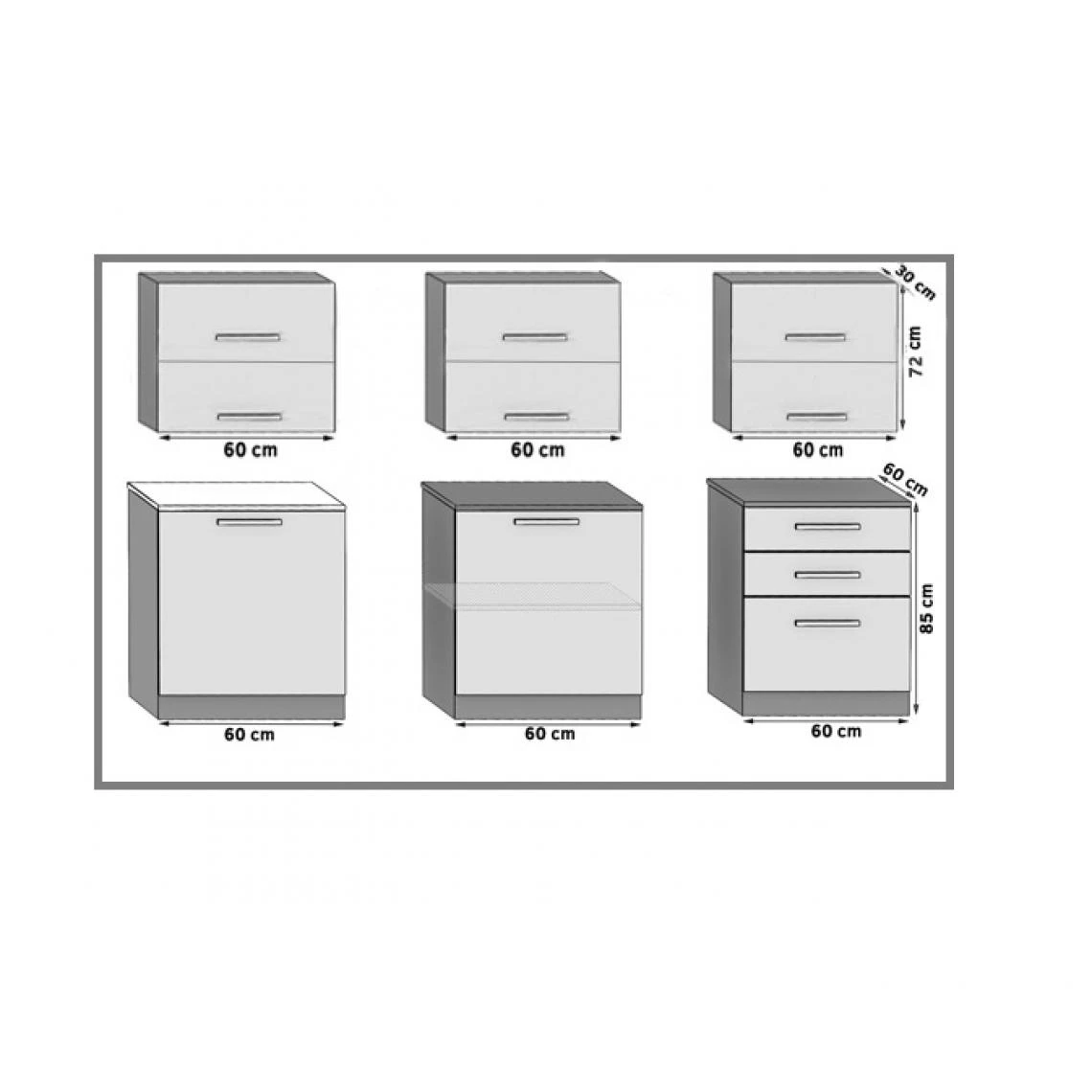 Hucoco LOFT - Cuisine Complète Modulaire Linéaire L 180 Cm 6 Pcs - Plan De ... 2 Hucoco LOFT - Cuisine Complète Modulaire Linéaire L 180 Cm 6 Pcs - Plan De ... - Image 2