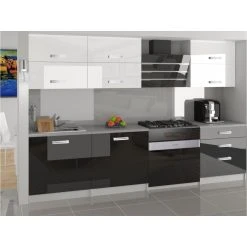 Hucoco LOFT - Cuisine Complète Modulaire Linéaire L 180 Cm 6 Pcs - Plan De ...