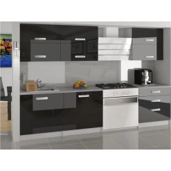 Hucoco LOFT - Cuisine Complète Modulaire Linéaire L 180 Cm 6 Pcs - Plan De ...