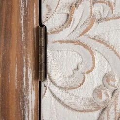 Altobuy LOREA - Table D'Appoint 2 Portes 2 Tiroirs Bois Naturel Et Blanc -Pegane Shop lorea table dappoint 2 portes 2 tiroirs bois naturel et blanc 11487252 30037264 1140x1140