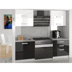 Hucoco MELIOR - Cuisine Complète Modulaire Linéaire L 120cm 4 Pcs - Plan De...