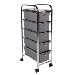 BUT Meuble 5 Tiroirs OSCAR Gris