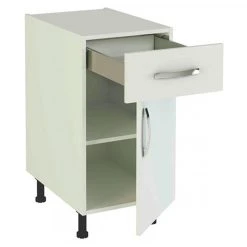 Pegane Meuble Armoire De Cuisine 2 Porte + 1 Tiroir Coloris Blanc - Hauteur 8...