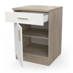 Pegane Meuble Bas De Cuisine 1 Porte + 1 Tiroir Coloris Chêne Kronberg, Blan... -Pegane Shop meuble bas de cuisine 1 porte 1 tiroir coloris chene kronberg blanc longueur 60 x hauteur 85 x profondeur 60 cm 13796954 38146076 1140x1140