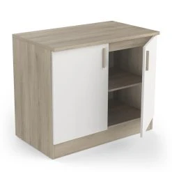 Pegane Meuble Bas De Cuisine Coloris Chêne Kronberg, Blanc - Longueur 100 X ... -Pegane Shop meuble bas de cuisine coloris chene kronberg blanc longueur 100 x hauteur 85 x profondeur 60 cm 13796978 38146184 1140x1140