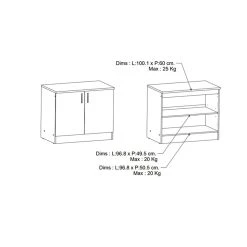 Pegane Meuble Bas De Cuisine Coloris Chêne Kronberg, Blanc - Longueur 100 X ... -Pegane Shop meuble bas de cuisine coloris chene kronberg blanc longueur 100 x hauteur 85 x profondeur 60 cm 13796978 38146186 1140x1140