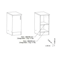 Pegane Meuble Bas De Cuisine Coloris Chêne Kronberg, Blanc - Longueur 40 X H... -Pegane Shop meuble bas de cuisine coloris chene kronberg blanc longueur 40 x hauteur 85 x profondeur 60 cm 13796968 38146144 1140x1140