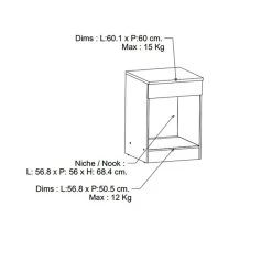 Pegane Meuble Bas De Cuisine Coloris Chêne Kronberg, Blanc - Longueur 60 X H... -Pegane Shop meuble bas de cuisine coloris chene kronberg blanc longueur 60 x hauteur 845 x profondeur 60 cm 13796958 38146096 1140x1140