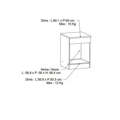 Pegane Meuble Bas De Cuisine Coloris Chêne Kronberg, Noir Mat - Longueur 60 ... -Pegane Shop meuble bas de cuisine coloris chene kronberg noir mat longueur 60 x hauteur 8450 x profondeur 60 cm 13796972 38146162 1140x1140