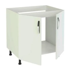 Pegane Meuble Bas De Cuisine Pour Evier 2 Portes Coloris Blanc - Hauteur 85 X...