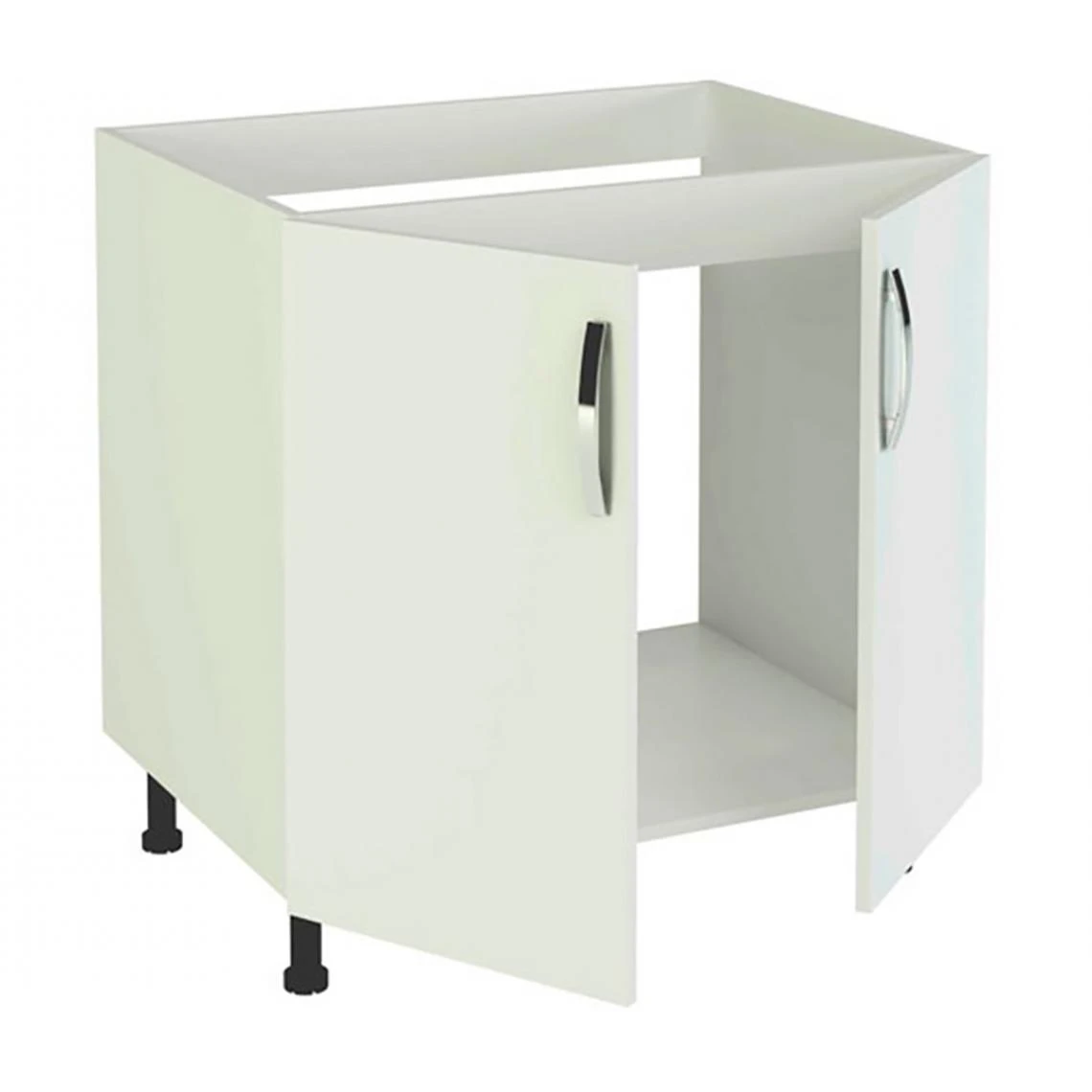 Pegane Meuble Bas De Cuisine Pour Evier 2 Portes Coloris Blanc - Hauteur 85 X... 1 Pegane Meuble Bas De Cuisine Pour Evier 2 Portes Coloris Blanc - Hauteur 85 X...