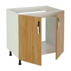 Pegane Meuble Bas De Cuisine Pour Evier 2 Portes Coloris Chêne Cortez - Haut... -Pegane Shop meuble bas de cuisine pour evier 2 portes coloris chene cortez hauteur 85 x longueur 80 x profondeur 58 cm 10730878 27942056 1140x1140 1
