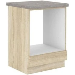 Tbs Meuble Bas Pour Four Encastrable Avec Plan De Travail - Décor Chene ...