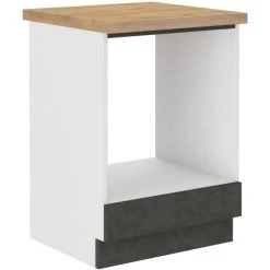 CSTORE Meuble Bas Pour Four Encastrable Avec Plan De Travail - Gris Mat - L 6...