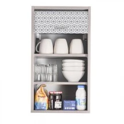 Simmob Meuble Cuisine Alu 40x72 Face Imprimée - Coloris Rideau: Hexagones Gr...