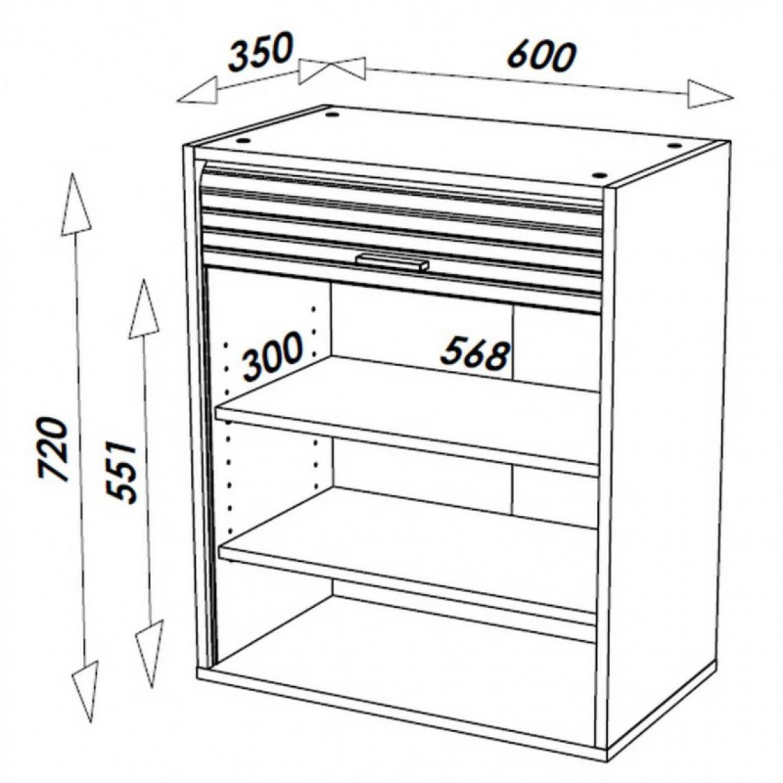 Simmob Meuble Cuisine Alu Bicolore 60 Cm H 72 Cm - Coloris: Chêne Naturel 3 Simmob Meuble Cuisine Alu Bicolore 60 Cm H 72 Cm - Coloris: Chêne Naturel - Image 3