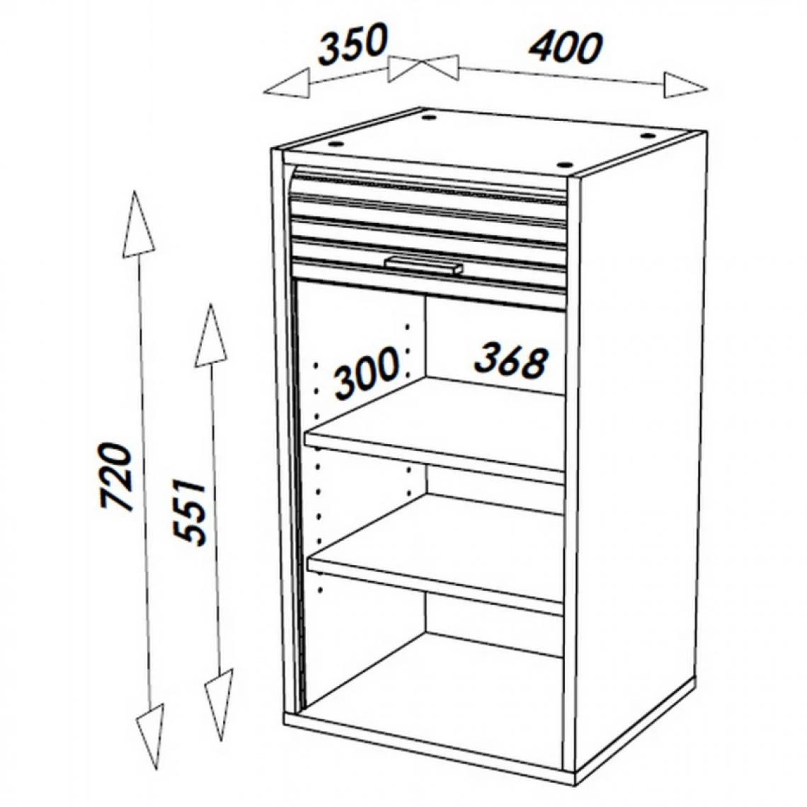 Simmob Meuble Cuisine Blanc 40x72 Face Imprimée - Coloris Rideau: Vagues Gri... 3 Simmob Meuble Cuisine Blanc 40x72 Face Imprimée - Coloris Rideau: Vagues Gri... - Image 3