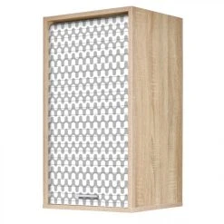 Simmob Meuble Cuisine Chêne 40x72 Face Imprimée - Coloris Rideau: Vagues Gr...