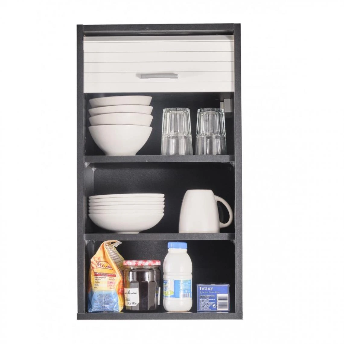 Simmob Meuble Cuisine Noir Bicolore 40 Cm H 72 Cm - Coloris: Blanc 2 Simmob Meuble Cuisine Noir Bicolore 40 Cm H 72 Cm - Coloris: Blanc - Image 2