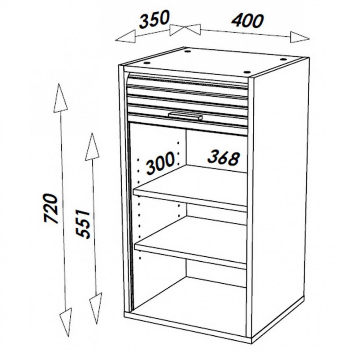 Simmob Meuble Cuisine Noir Bicolore 40 Cm H 72 Cm - Coloris: Blanc 3 Simmob Meuble Cuisine Noir Bicolore 40 Cm H 72 Cm - Coloris: Blanc - Image 3