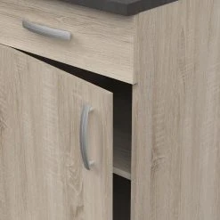 SANS MARQUE Meuble De Cuisine Bas 1 Porte 1 Tiroir 50 Cm Paprika - Naturel -Pegane Shop meuble de cuisine bas 1 porte 1 tiroir 50 cm paprika naturel 11893436 31465500 1140x1140