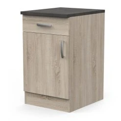 SANS MARQUE Meuble De Cuisine Bas 1 Porte 1 Tiroir 50 Cm Paprika - Naturel -Pegane Shop meuble de cuisine bas 1 porte 1 tiroir 50 cm paprika naturel 11893436 31465504 1140x1140